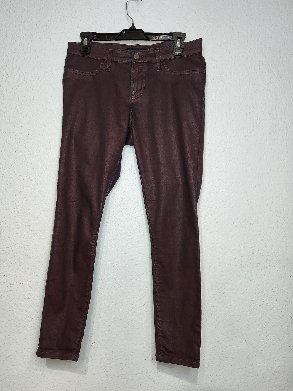 Banana Republic Burgundy Coated Skinny Pants